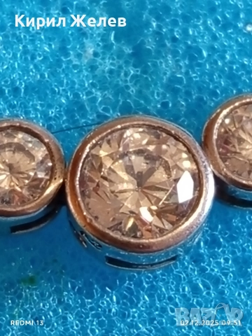 Сребърно бижу с кристали Сваровски красив стилен дизайн 37671, снимка 3 - Колиета, медальони, синджири - 52621680