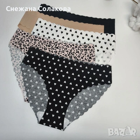 Комплект от 5 броя безшевни памучни бикини , снимка 2 - Бельо - 53081198