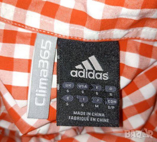 Adidas S- Оригинална мъжка памучна риза в бяло и червено каре, снимка 8 - Ризи - 46196700