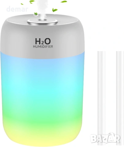 SZO Cool Mist овлажнител за спалня с нощна светлина, сив