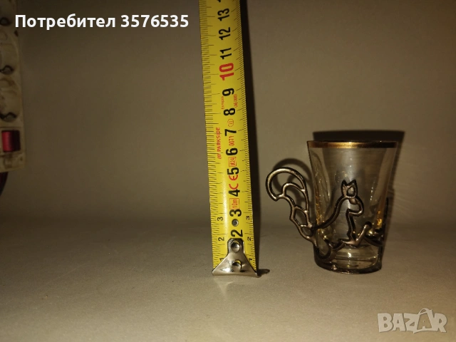  Ретро руски сервиз за ракия/ликьор - 6 бр. чаши с метални поставки (СССР) , снимка 3 - Чаши - 53661813