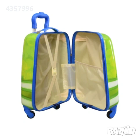Комплект куфар и раница, За деца, Топка, Зелен , снимка 6 - Кенгура и ранички - 53286995