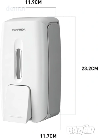 Диспенсър за течен сапун/гел/дезинфектант за стенен монтаж с помпа, 800 мл, бял, снимка 7 - Други стоки за дома - 53531096