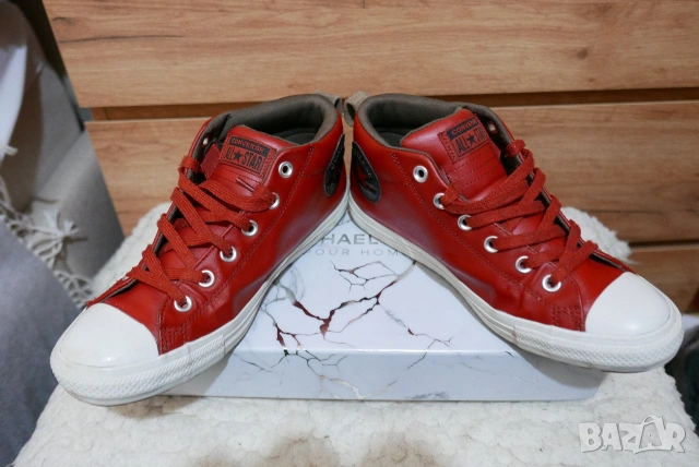 Кожени кецове Converse, снимка 8 - Кецове - 53756942