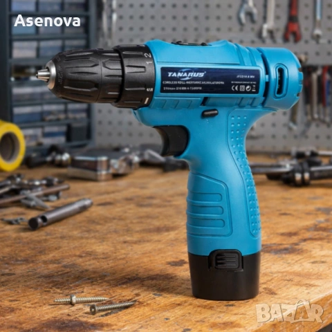 Комплект безжичен винтоверт с Led осветление, 2 батерии и куфар - всичко под ръка, снимка 2 - Друга електроника - 53713104