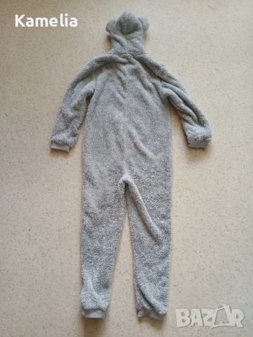 Пухкав детски зимен гащеризон тип пижама с мече качулка, дете 12-14г., снимка 5 - Детски пижами - 51178178