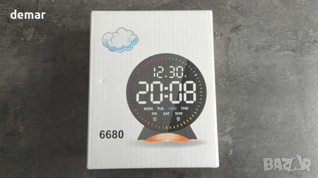 Lafocuse Цифров будилник с нощна лампа, 4.3" кръгъл LED дисплей, снимка 9 - Друга електроника - 53731975