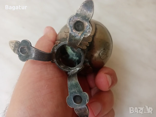 Стар,винтидж,гравиран съд,мате,на гаучосите,Рядък, снимка 3 - Антикварни и старинни предмети - 50830110