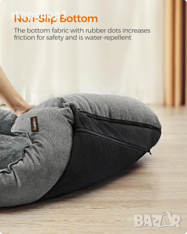 Легло за кучета Feandrea, легло за домашни любимци с ленен вид, разтегателен диван за кучета с повди, снимка 5 - За кучета - 53771507