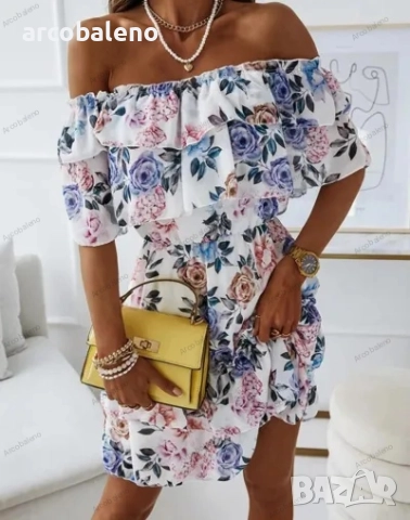 Ликвидация! Дамска лятна рокля с щампа - Доставка 24 часа , снимка 2 - Рокли - 51487492