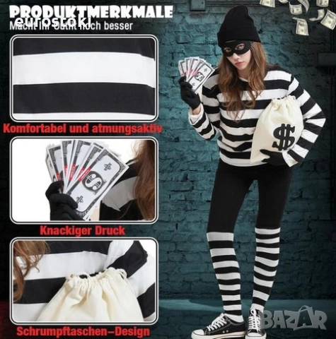 Костюм на крадец за възрастни от 7 части, карнавален костюм на разбойник-обирджия, косплей костюм , снимка 5 - Костюми - 52507101