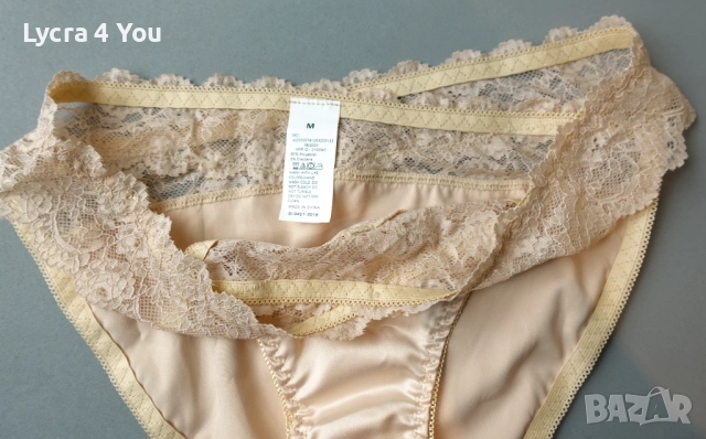 Резервирани -M нова бикина от сатен с дантела в телесен цвят, снимка 2 - Бельо - 52384140