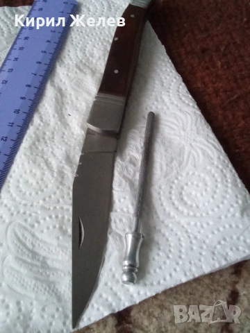 Сгъваем нож с кожена калъфка 53806, снимка 7 - Антикварни и старинни предмети - 53503766