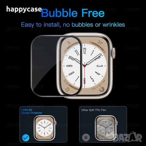 Apple Watch Ultra / Series 11 10 8 / SE / 5D Протектор за цял екран, снимка 7 - Смарт часовници - 41043699