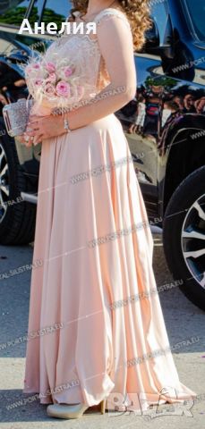 Абитуриентска рокля с камани SWAROVSKI.Цвят пудра.Цена 550,00лв, снимка 1 - Сватбени рокли - 45479708
