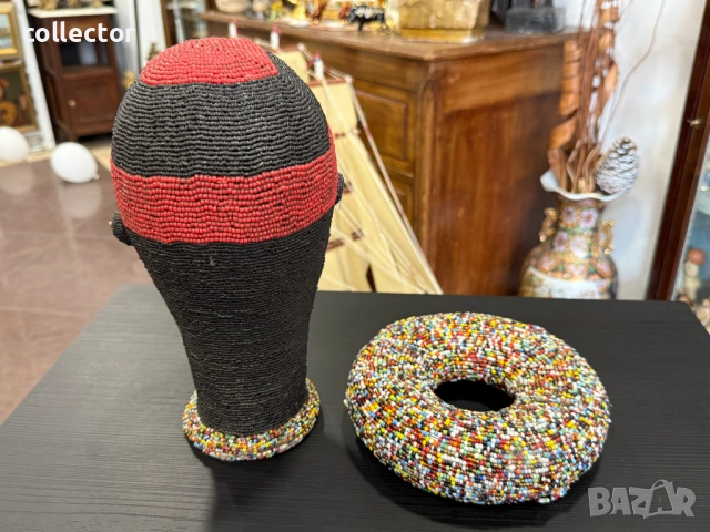 Кралска камерунска глава от теракота. №7876, снимка 7 - Антикварни и старинни предмети - 53496089