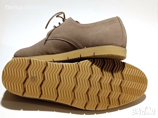 Мъжки обувки набук бежови, снимка 4 - Мокасини - 52222426