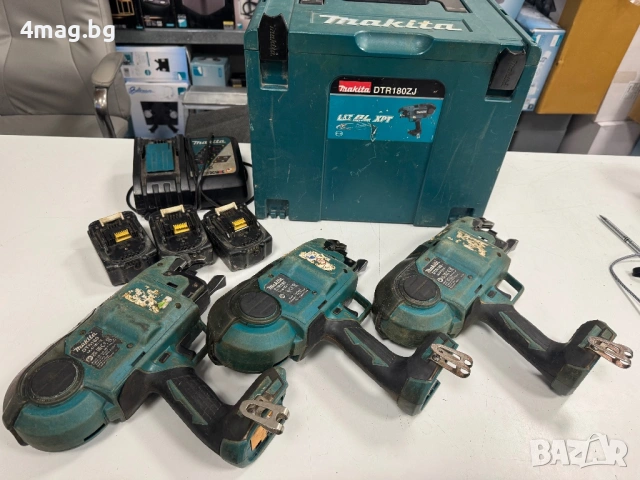 комплект арматуровръзвачки Makita DTR180ZJ – 3 броя, снимка 3 - Бормашини - 53975474