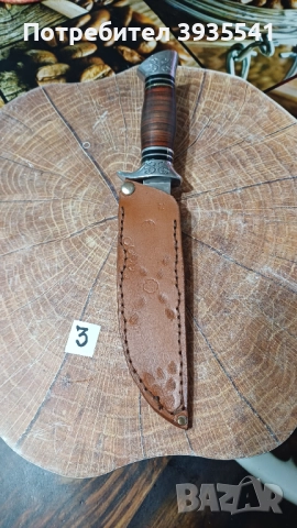 Собствено производство  ръчна изработка  кании за ножове телешки бланк 3,2мм в комплект с ножа , снимка 11 - Ножове - 51934195