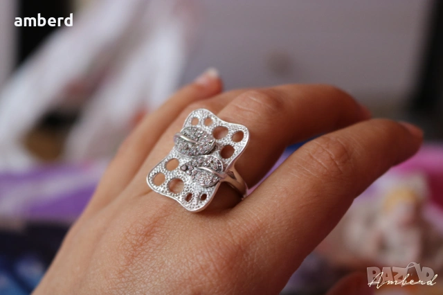 Страхотен сребърен пръстен - модел R075