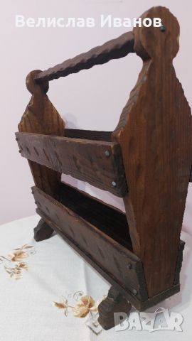Старинна дървена стойка за вестници в отлично състояние. , снимка 5 - Декорация за дома - 45785071