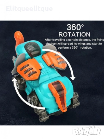 Интерактивно музикално слонче със светлини и въртене на 360°, снимка 4 - Други - 52346532