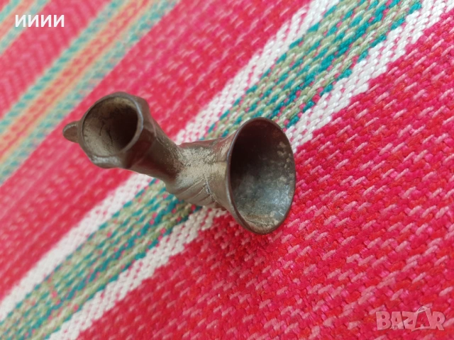 Османска бронзова лула 2, снимка 3 - Антикварни и старинни предмети - 53927214