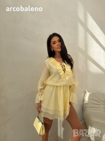 Елегантна дамска рокля с волани BELLA, 6цвята , снимка 10 - Рокли - 53939912