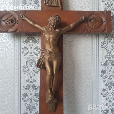 Старинен католически кръст , снимка 3 - Антикварни и старинни предмети - 46068720