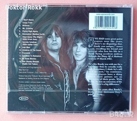 Ozzy Osbourne – Randy Rhoads Tribute 1987 (2002, CD), снимка 2 - CD дискове - 45287844
