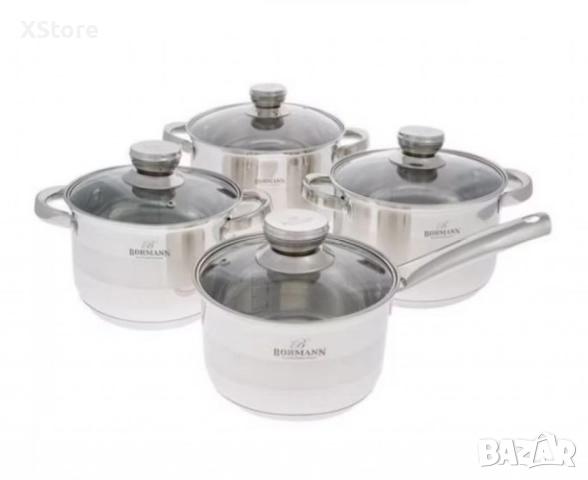 Комплект тенджери Bohmann 16см/18см/20см/22см, Неръжд.стомана