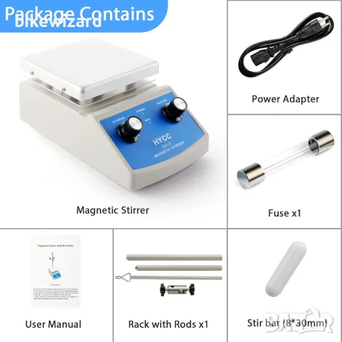 HYCC SH-2 магнитна бъркалка 120x120mm 380°C, за едновременно смесване, разбъркване и нагряване НОВА, снимка 3 - Други инструменти - 49503766