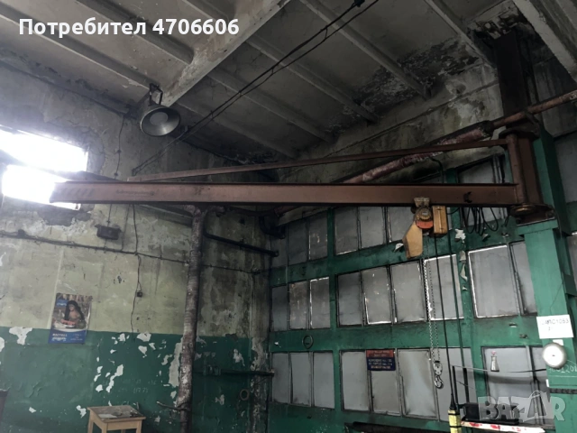 Конзолен телферен кран 1т и 0.5 фреза шмиргел преса струг Шлайф машина техника, снимка 10 - Други машини и части - 54110172