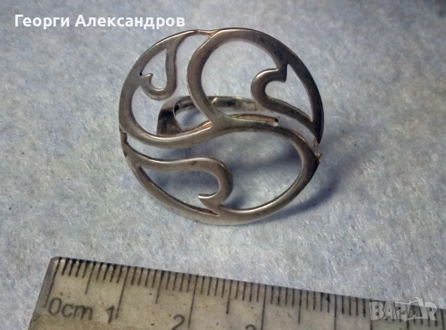 Великолепен Стилен ОГРОМЕН СРЕБЪРЕН ПРЪСТЕН АРТ Дизайн СРЕБРО 925, снимка 5 - Пръстени - 52776093