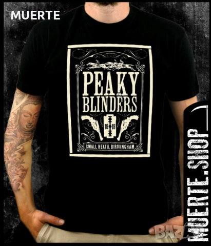 Черна тениска с щампа PEAKY BLINDERS POSTER