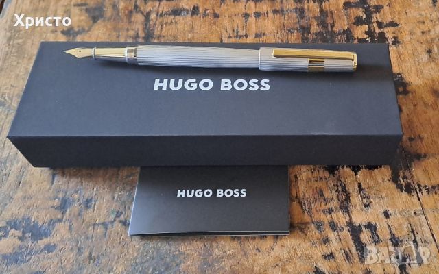 писалка HUGO BOSS Gear метал сребро и злато, включваща модернизирани шарки на ивици, снимка 3 - Ученически пособия, канцеларски материали - 46332164