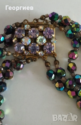 Колиета перли боядисани обици клипс,брошки., снимка 15 - Гривни - 51834024