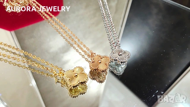 Van Cleef & Arpels VCA Gold Clear Sweet Alhambra Clover Дамско Колие