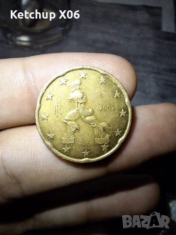 20 Cent 2002 italy с фабрична грешка, снимка 2 - Нумизматика и бонистика - 53574348