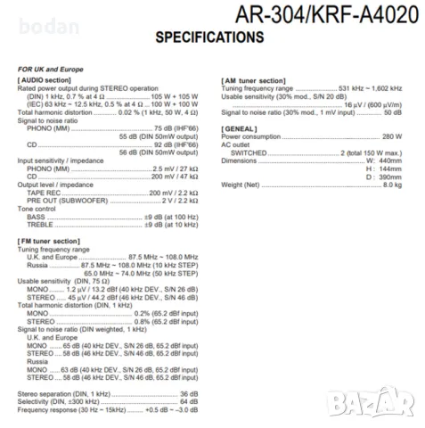 Kenwood KRF-A4020, снимка 3 - Ресийвъри, усилватели, смесителни пултове - 46991069