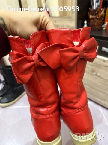 Червени дамски ботуши с панделки - 38ми номер, снимка 7 - Дамски ботуши - 52786759