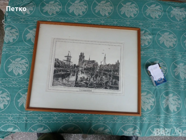 Стара картина  48 / 40 см, снимка 6 - Антикварни и старинни предмети - 53635207