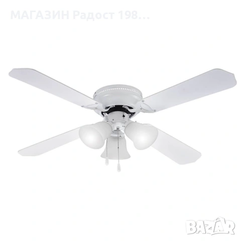 Таванен вентилатор Muhller MCF-4262 W N,55W,3бр. крушки,MDF,бял