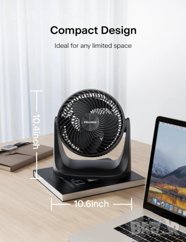 Pelonis Вентилатор за вкъщи с 3 скорости и 7-инчови перки, настолен, снимка 8 - Друга електроника - 53357593