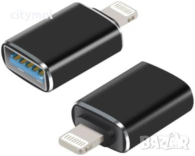 Адаптер USB A женско към Lightning мъжко, черен, снимка 1 - Аксесоари за Apple - 45465177