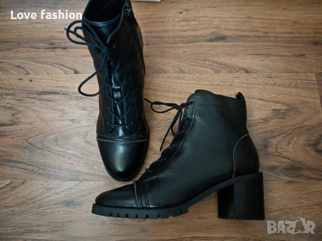 Черни боти от естествена кожа , снимка 11 - Дамски боти - 51474122