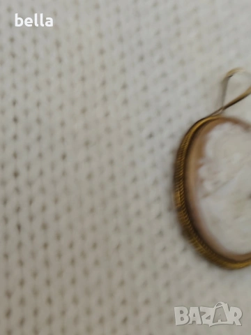 Сребърен стар медальон-камея -сребро с позлата,маркировка 800 проба., снимка 2 - Антикварни и старинни предмети - 54162963