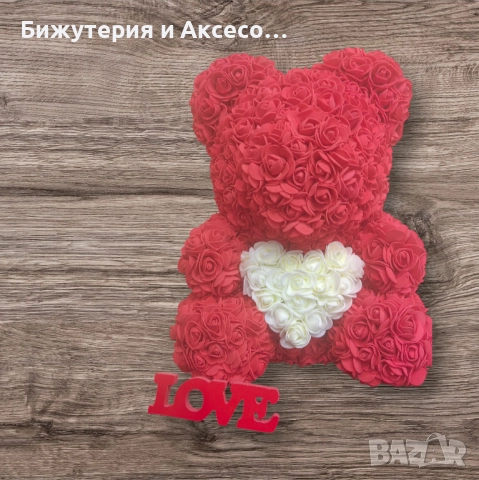 Подаръчни мечета от декоративни рози, снимка 2 - Подаръци за жени - 28321703