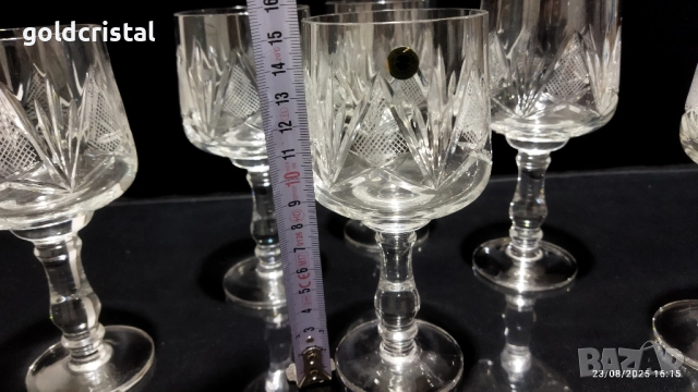 кристални чаши вино , снимка 3 - Антикварни и старинни предмети - 51717157