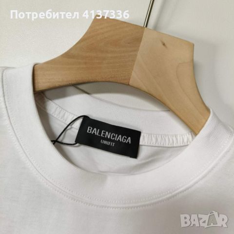 Бяла тениска Balenciaga , t shirt balenciaga, снимка 5 - Тениски - 46385677